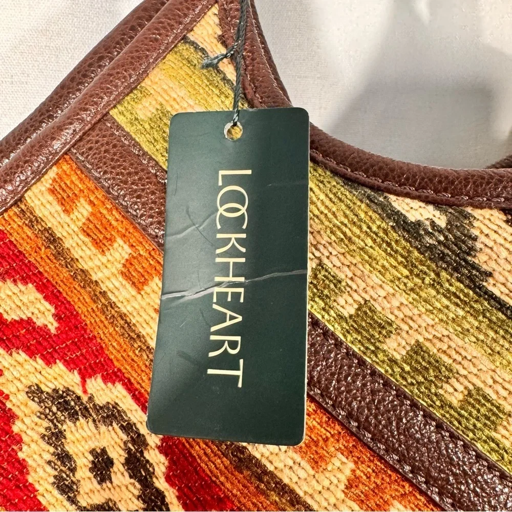 Vintage Lockheart Woven Tapestry Large Hobo Bag
